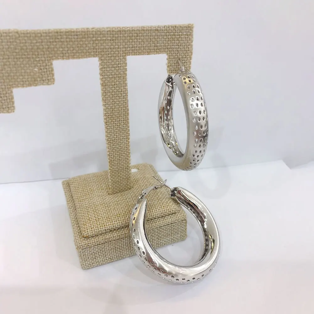 Viennois Rose Gold/GoldSilver Color Big Hoop Earrings for Women Round Hollow Female Trendy Jewelry | Украшения и аксессуары