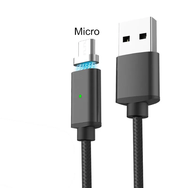 Black for Android Магнитный кабель Vanniso Micro USB 2A, кабель для быстрой зарядки для iPhone XS X XR 8 7 samsung S8 type C, магнитный кабель для мобильных телефонов - Цвет: Black for Android
