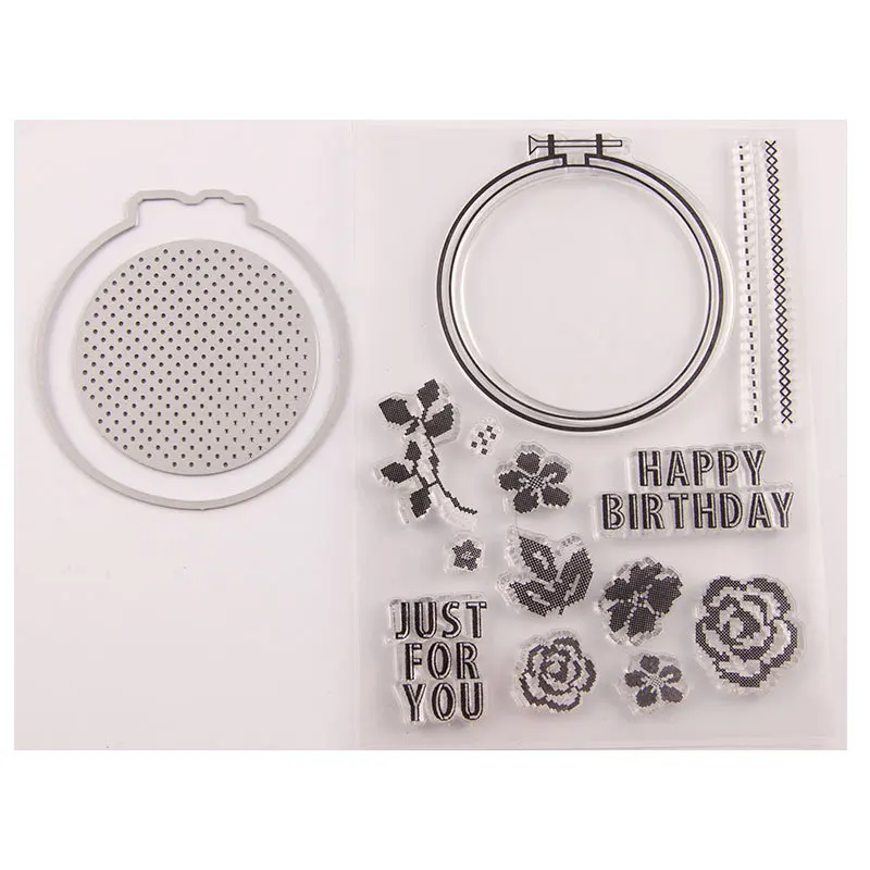 Прозрачные силиконовые штампы для вышивки крестиком скрапбукинга сделай