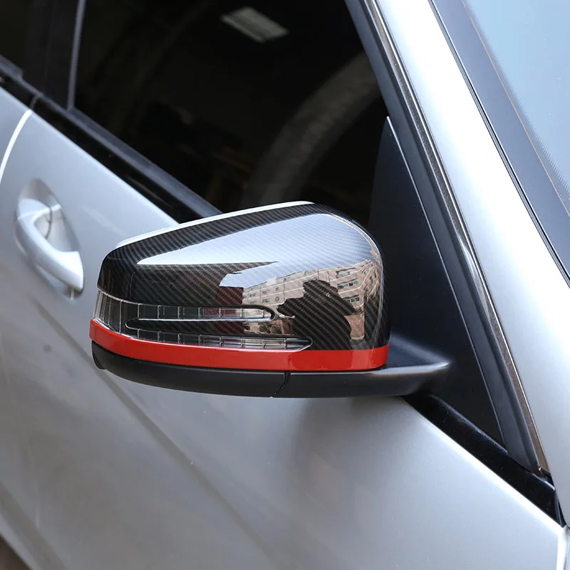 2x углеродного волокна красный Стиль для Mercedes Benz CLA GLA GLK класс W176 W117 X156 X204 АБС