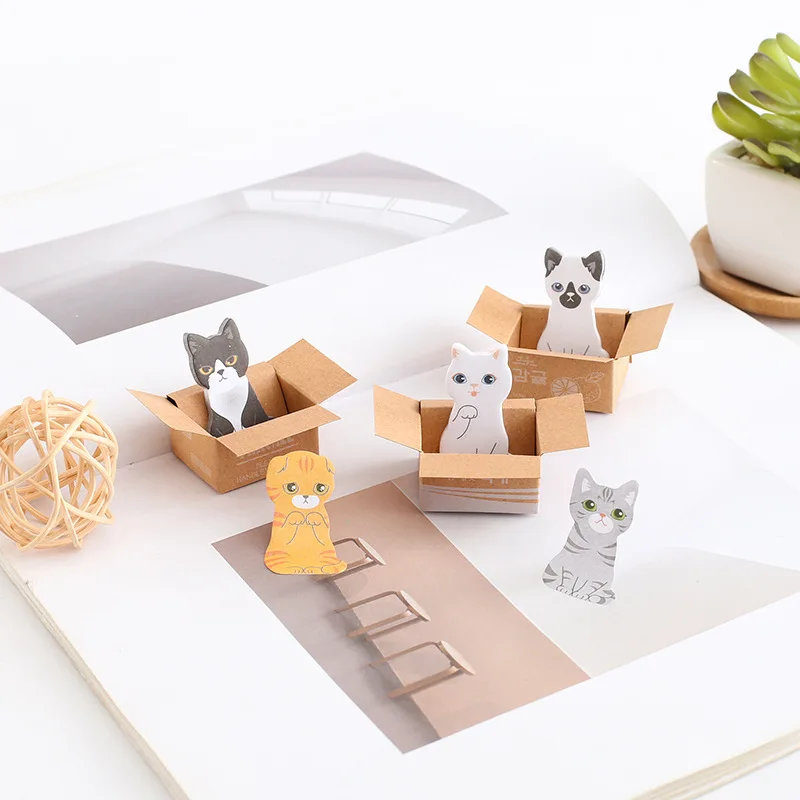 1 комплект Блокнот Kawaii Cat Бумага блокнот для заметок на клейкой основе дневник в