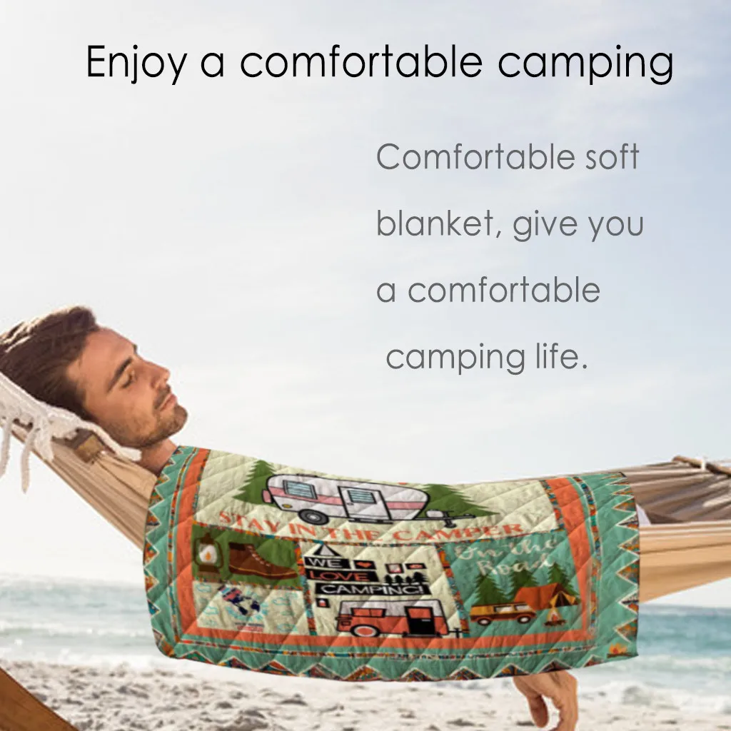 Прекрасный мультфильм Camper ковер одеяло мягкая ткань Комфорт Коврик для кемпинга отдых ковер пледы кемпинг автомобиль одеяло s Пляж пикника