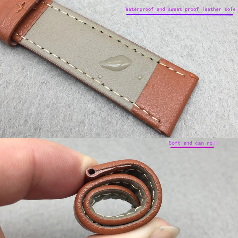 Натуральная кожа Смотреть Straps14mm 16 мм 18 мм 20 мм 22 мм черный темно-коричневый Для женщин Для мужчин корова кожаный ремень часы группа ремень с пряжкой