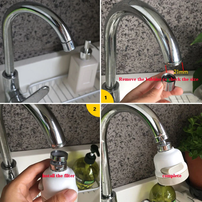 LUCOG поворотный кран фильтр для воды кухни ванной комнаты Регулируемый диффузор
