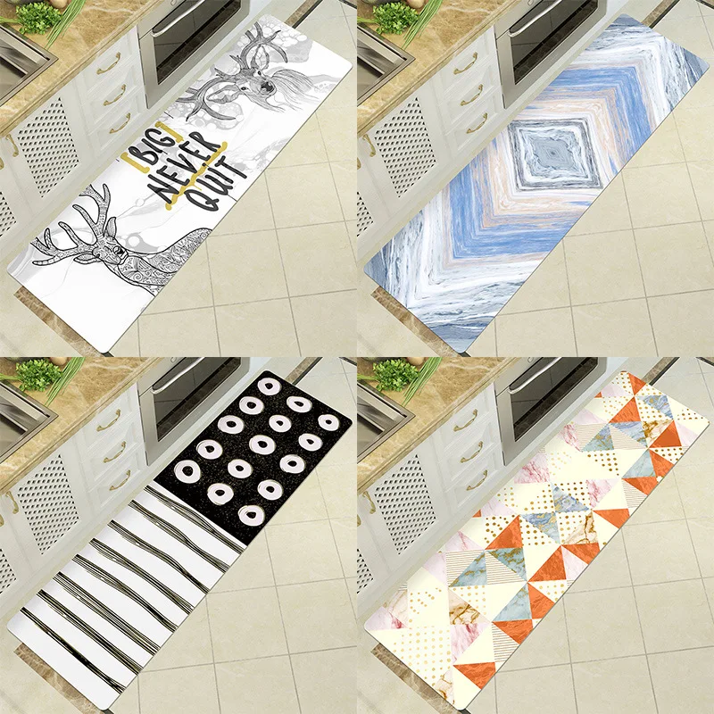 Длинный кухонный коврик для ванной напольный из искусственной кожи домашний