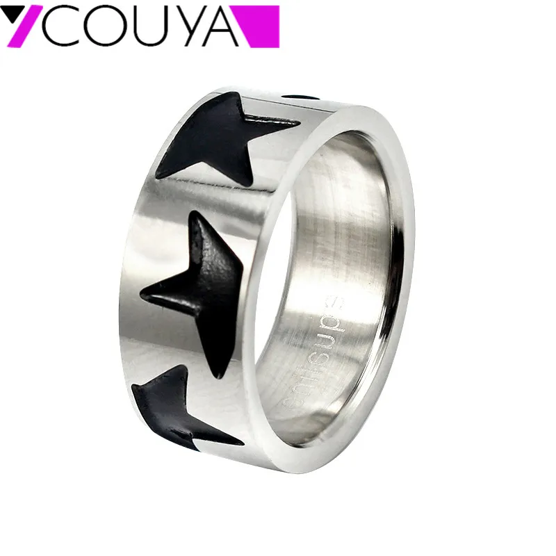 2017 модное женское кольцо ювелирные изделия черная эмаль Начальная форма 316L из