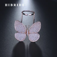 hibride new hot sale freedom butterfly rings for women rose gold color open adjustable ring luxury jewelry r 248