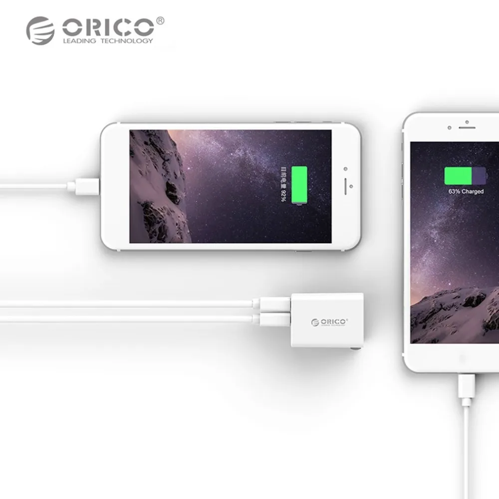 ORICO WHA 2U USB зарядное устройство портативное для путешествий 2 порта Смарт с