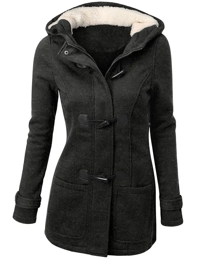 Зимняя женская куртка с капюшоном зимнее пальто модная Осенняя Женская парка - Фото №1
