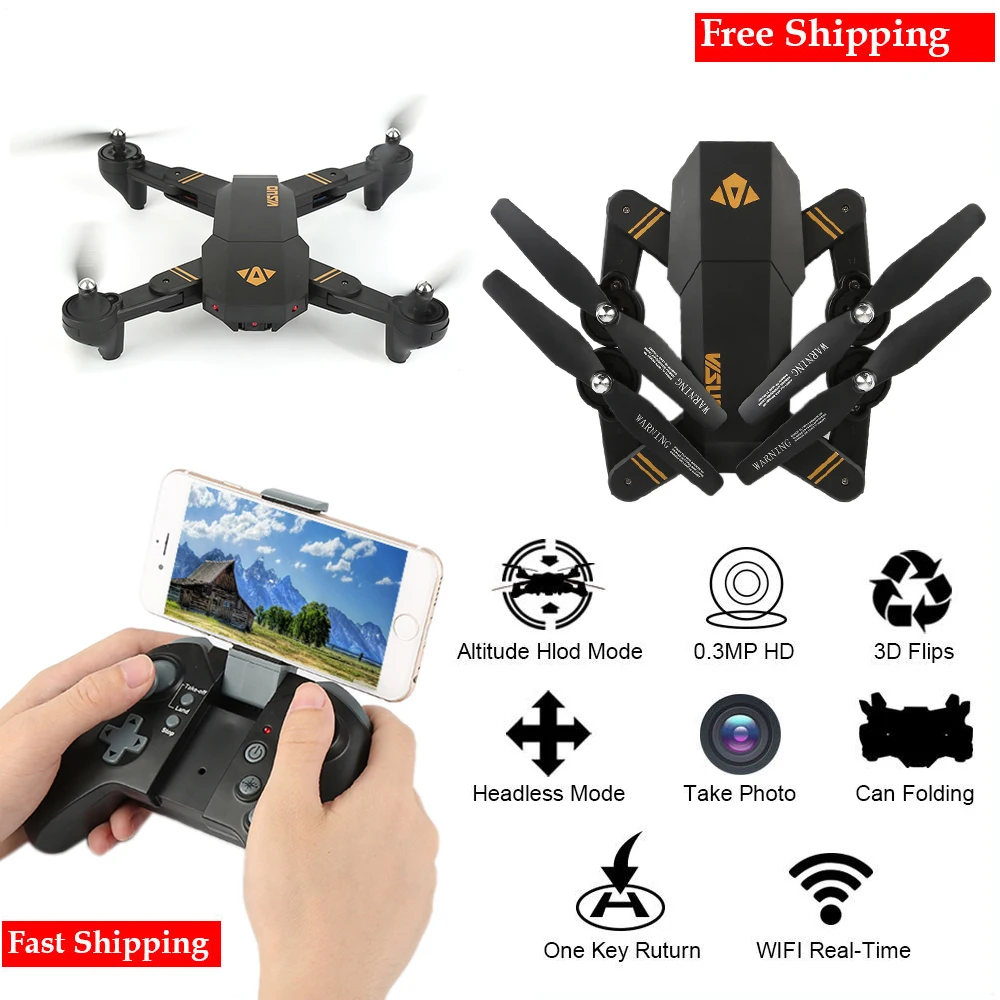 XS809W RC селфи Дрон с широким углом Wifi FPV HD камера Радиоуправляемый Профессиональный Дрон RC Квадрокоптер вертолет мини-Дрон портативный мод