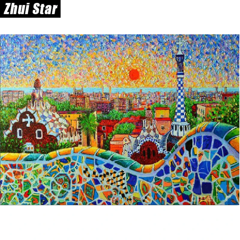 5D алмазная живопись Рассвет Испании для творчества вышивка полная выкладка