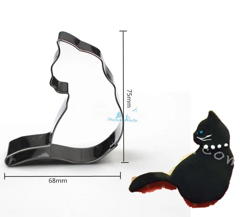 10 шт Хэллоуин Черный кот нержавеющая сталь резак печенья Форма украшения gateau