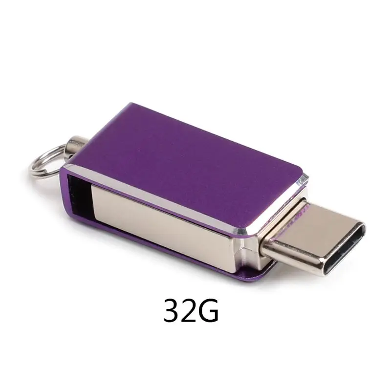 Роторный металлический USB флеш-накопитель U дисковая карта памяти поворотный флеш-накопитель для использования смартфона с интерфейсом USB3.0 и type-C