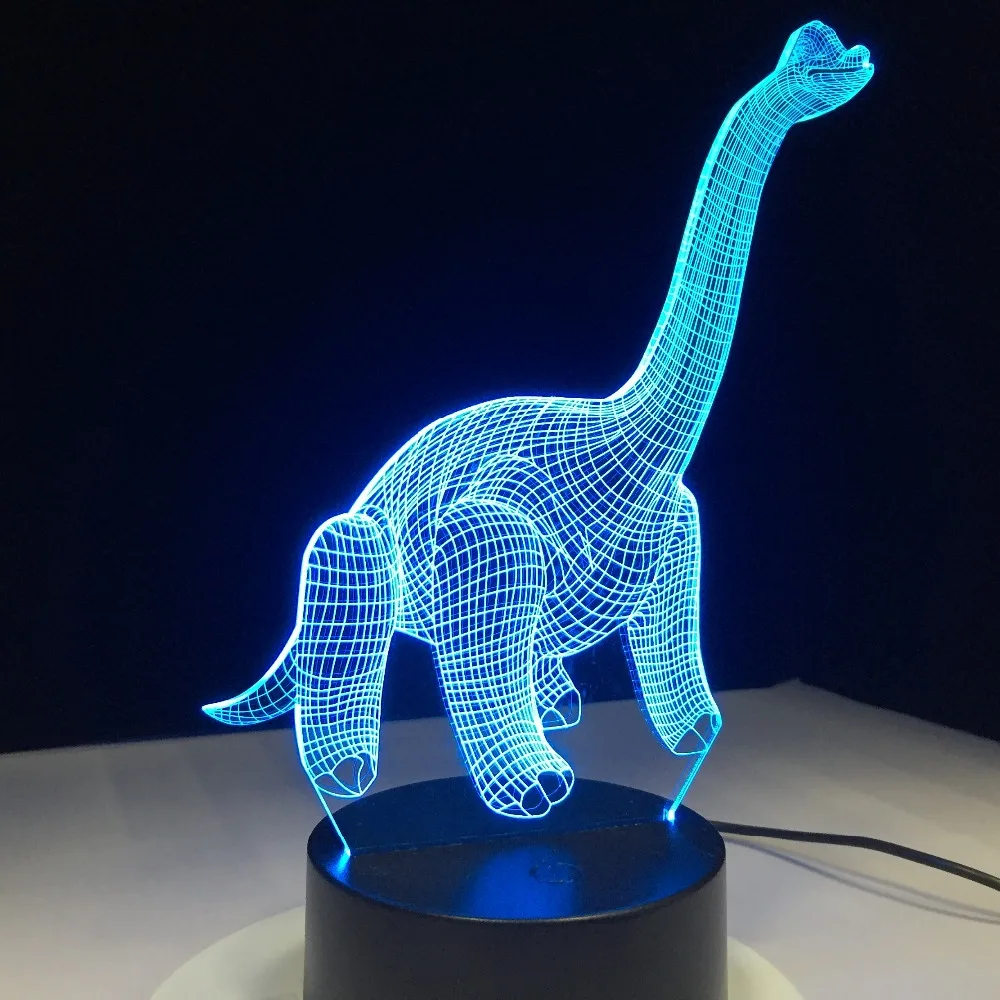 Акриловый ночник в виде динозавра креативный подарок 3D USB светильник для сна