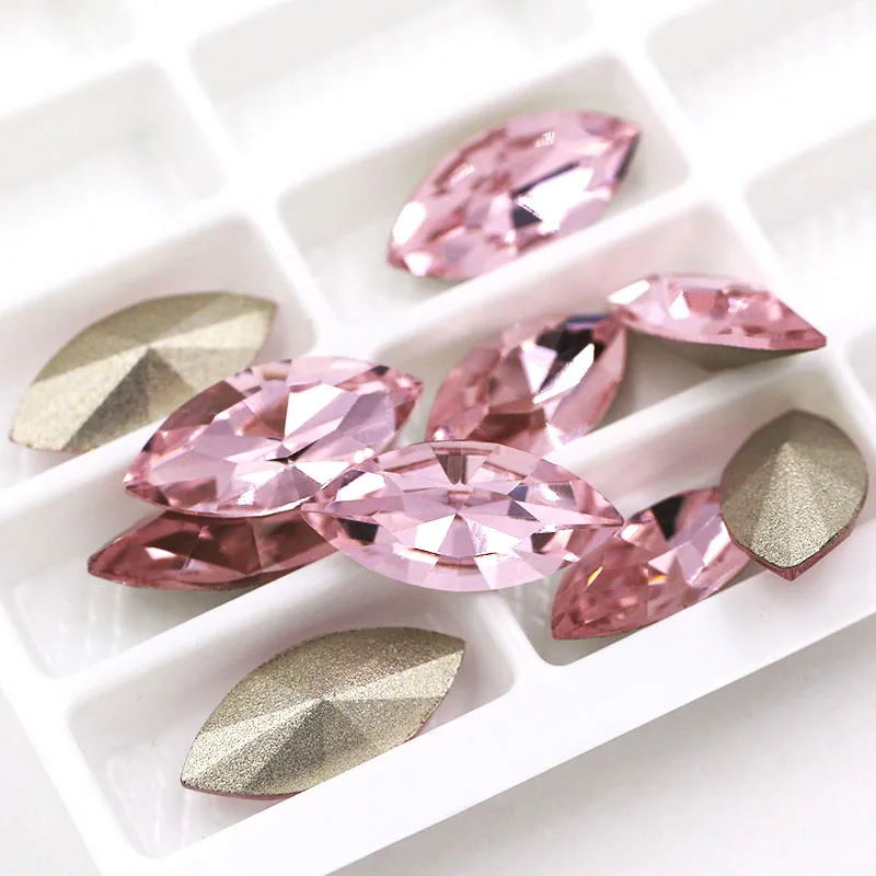 Pink Горячая Распродажа, в форме листа, K9, стекло, кристалл, стразы, заостренный задник, Стразы для одежды/обуви/сумки - Цвет: Pink