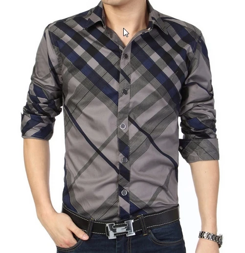 2019 Новый Для мужчин с длинным рукавом рубашка slim fit overhemd случайные социальные для