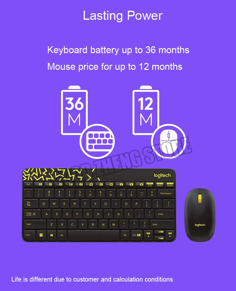 Беспроводная клавиатура-Мышь logitech MK240 Nano, комбинированный игровой ноутбук, геймер, водонепроницаемый эргономичный мини-набор
