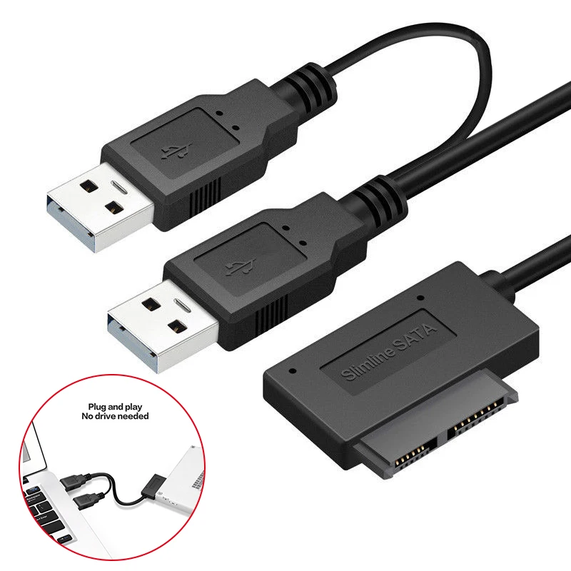 Новый горячий USB 2 0 до 6 + 7 13Pin тонкий SATA кабель Внешний для ноутбука CD-ROM DVD-ROM NV99 |
