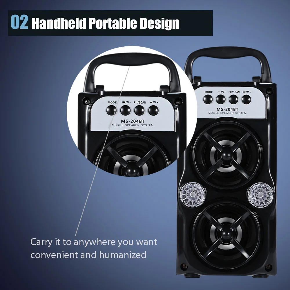 EXcelvan MS-204BT динамик bluetooth динамик портативный с высокой выходной мощностью fm-динамик беспроводной bluetooth динамик поддерживает MP3 TF/SD