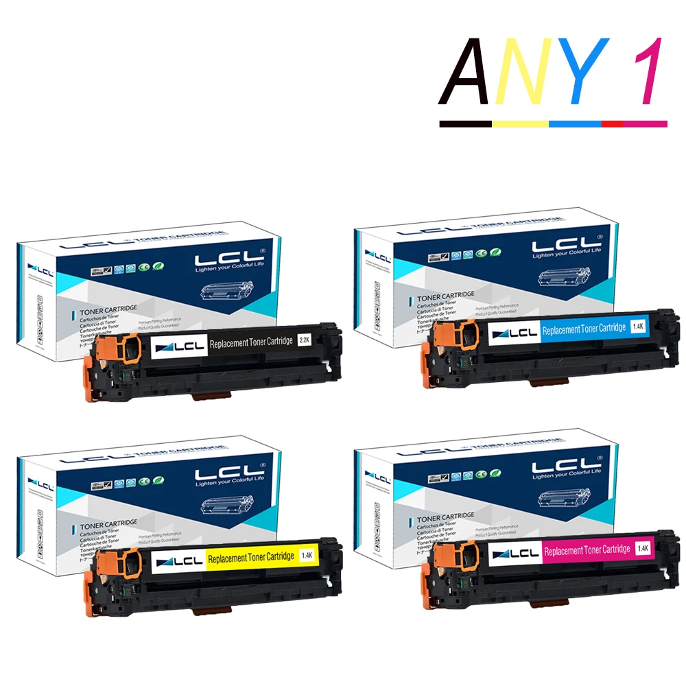 Тонер картридж Any1 LCL 125A CB540A CB541A CB542A CB543A (1 упаковка) совместимый с HP Color laserJet CP1213 CP1214