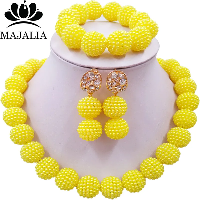 Majalia классический нигерийский Свадебный Африканский комплект ювелирных изделий