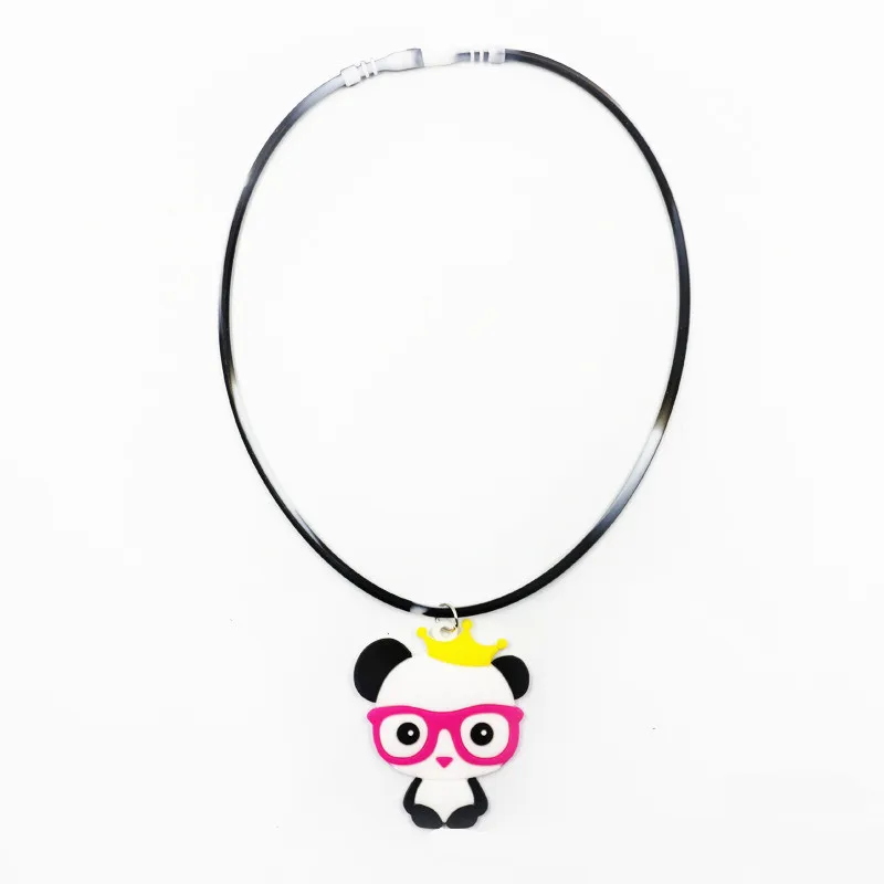 P necklace style 4 Детское украшение душевой кабины панда резиновый браслет/ожерелье День рождения украшения Дети тропические джунгли вечерние украшения - Цвет: P necklace style 4