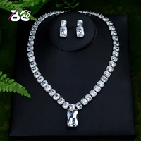 be 8 new design luxury aaa zircon water drop shape necklace pendant set for womenhigh quality partyjewelry wedding s404