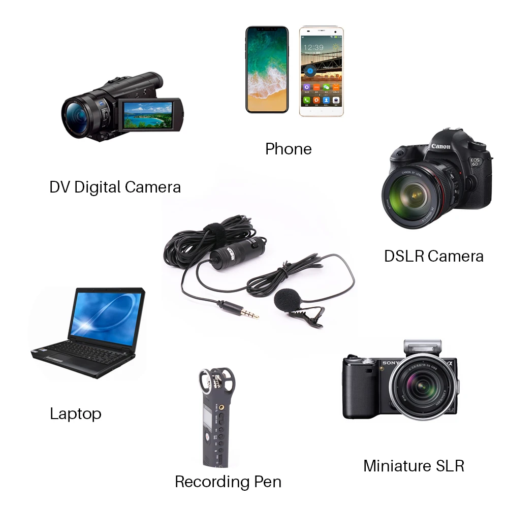 Всенаправленный конденсаторный записывающий микрофон BOYA для Canon Nikon Sony IPhone 8 Plus 7