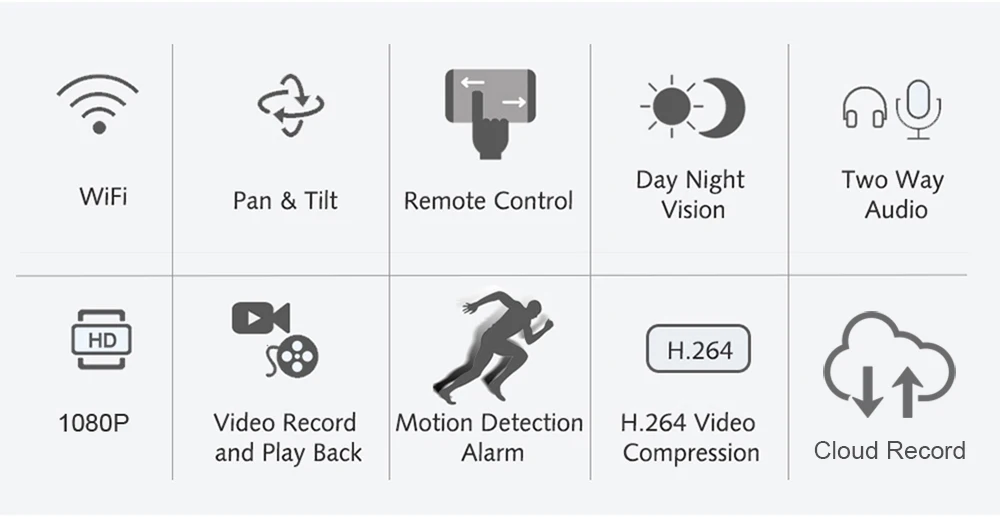 DAYTECH 2-мегапиксельная WiFi ip-камера записывающая Сеть CCTV автоматическое отслеживание облачная домашняя камера безопасности двухсторонняя аудио