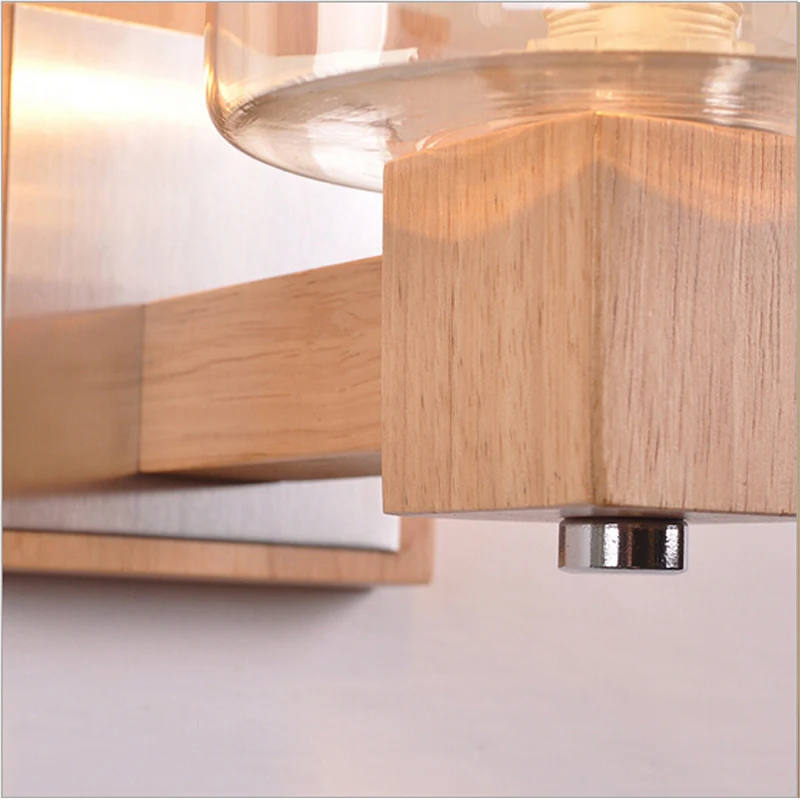 Modern Corridor Stairs Wood Led Wall Lamp Creative Personality Bar Restaurant Bedroom Bedside Glass Sconce Lighting | Лампы и