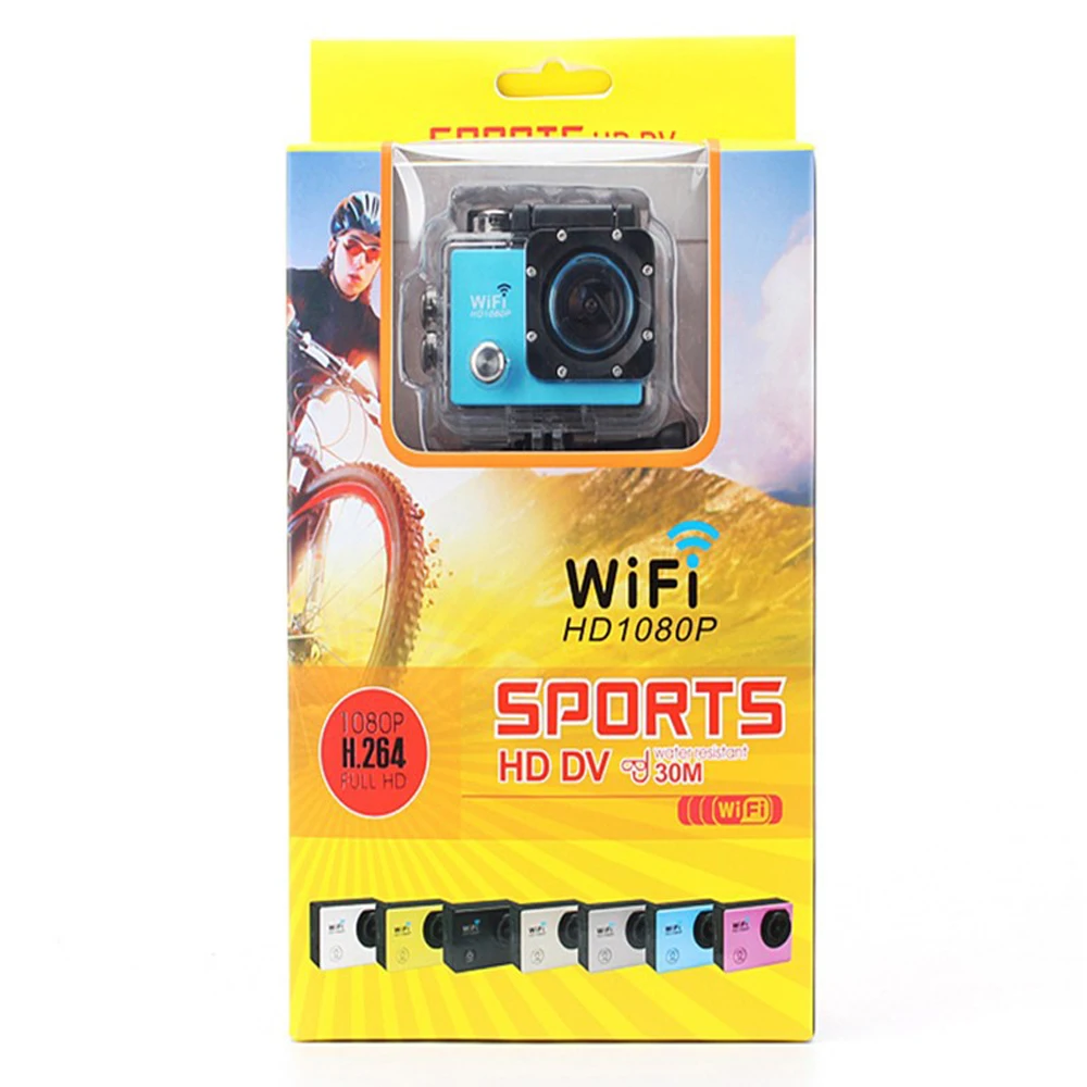 Действия камеры HD Камера 1080 P 2.0 Дюймов 14MP Двойной wi fi Водонепроницаемая Спорта