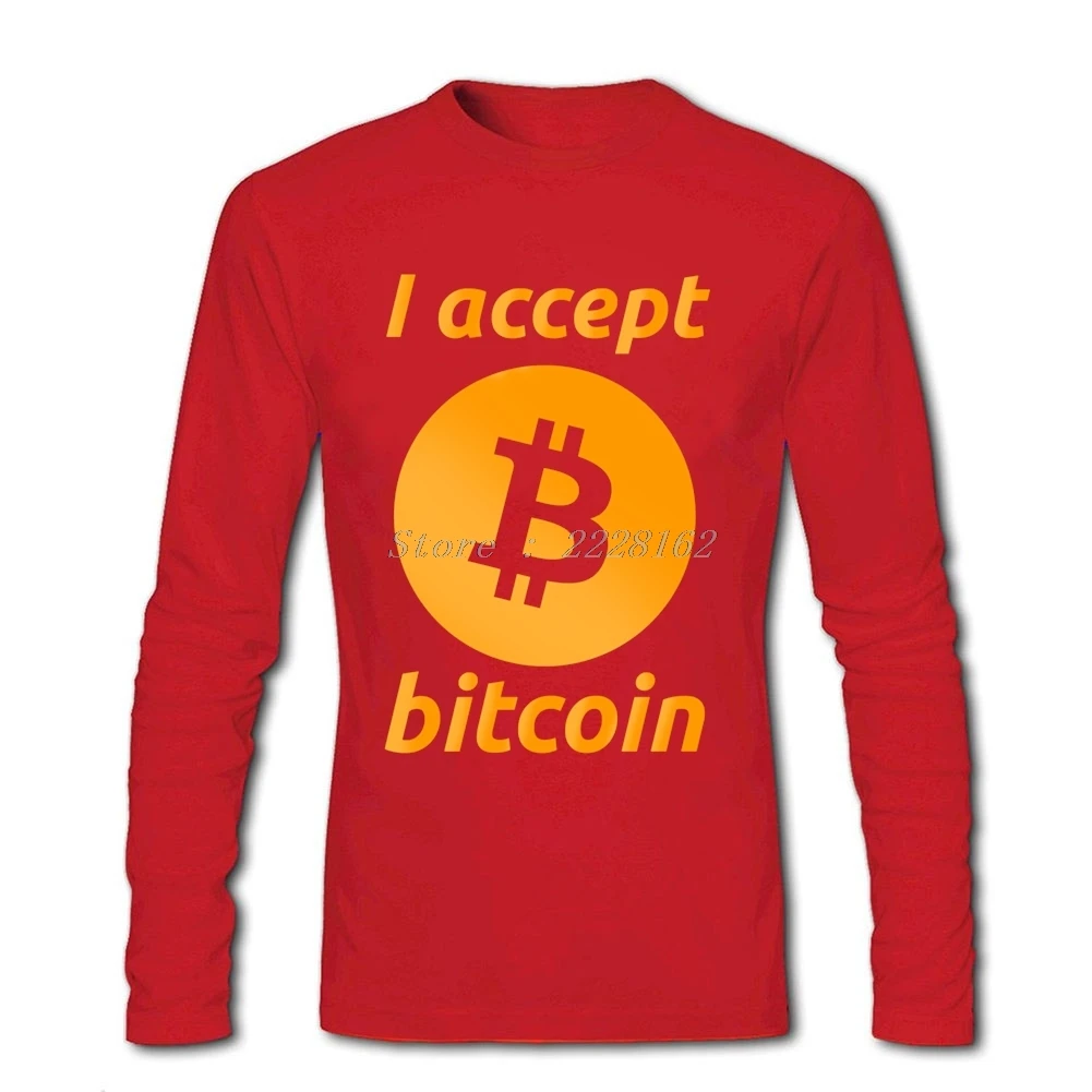HU & GH men I Accept Bitcoin футболка s греческая artwork Cash XS 3XL с длинными рукавами для