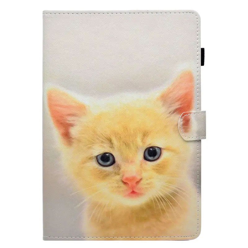 S008 Чехол для Samsung Galaxy Tab A 9,7 SM-T555 T550 смарт-чехол Funda планшет, модные, с рисунком кота из мультфильма, из искусственной кожи Подставка для телефонов из зернистой кожи - Цвет: S008