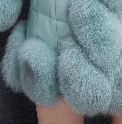 new high quality women's! fur coat fox fur collar sheep skin fox long coat winter coat women's plus size S-4XL
