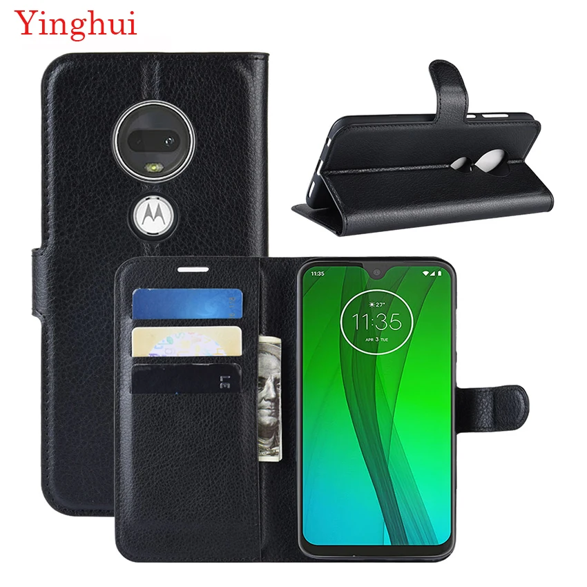 Чехол для Motorola Moto g7 plus откидной кожаный чехол телефона подставка Filp