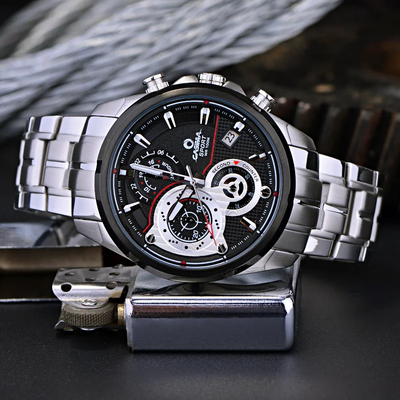 Роскошный бренд CASIMA спортивные мужские часы reloj hombre со стальным ремешком Мужские
