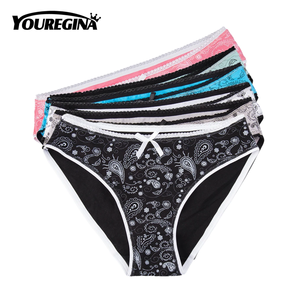 YOUREGINA Сексуальные трусы Для женщин хлопковое женское нижнее белье с принтом для