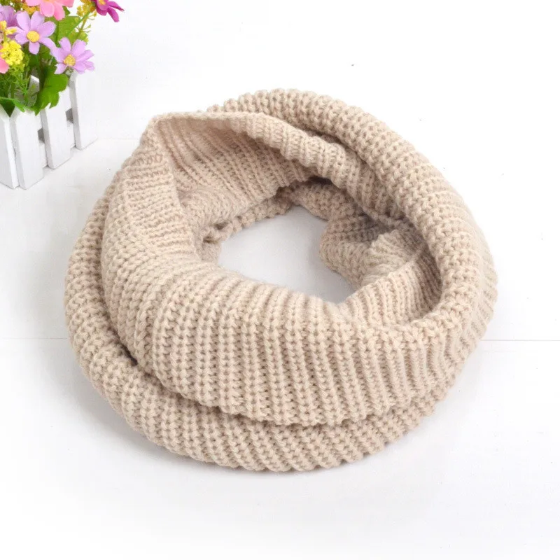 Новинка 2018 трикотажный зимний шарф для женщин Теплое кольцо модный однотонный