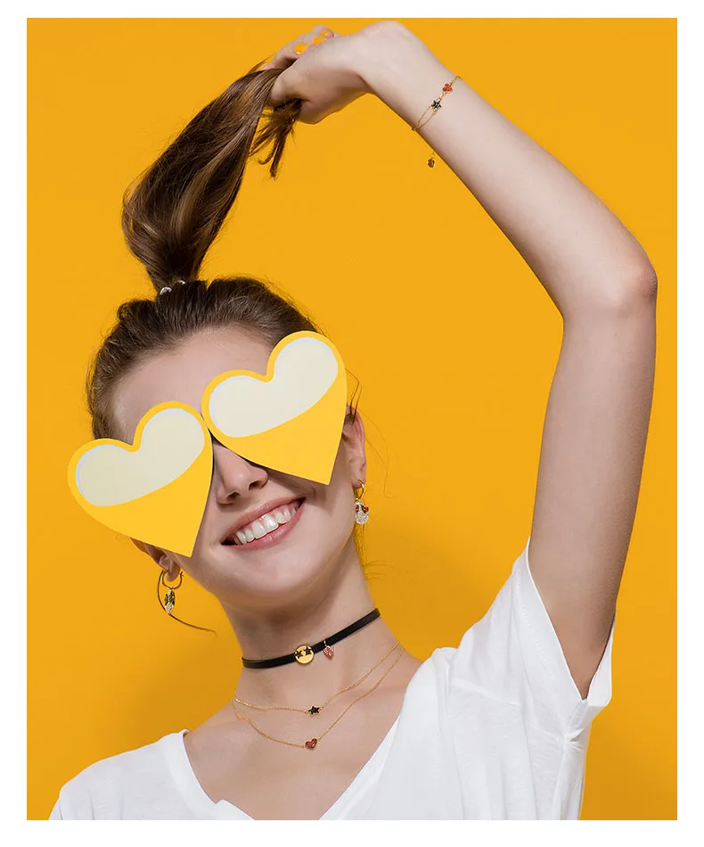 SLJELY модный бренд Стерлинговое Серебро 925 пробы желтое золото цвет сердца браслет