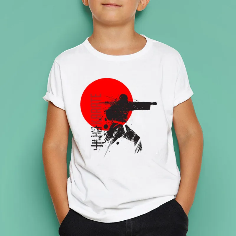 Kyokushin каратэ Kanji и символ печати футболка летние детские отличные повседневные