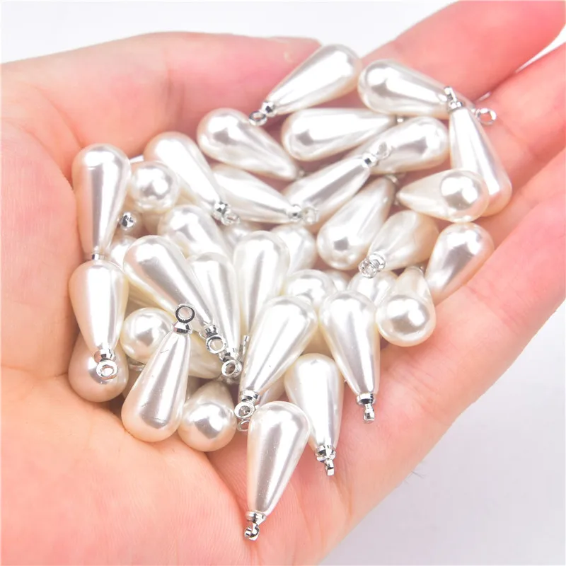 30Pc White Teardrop Pearl Sewing Buttons Pendant Beads For Clothing Accessories Women Clothes Scrapbooking Diy Handmade Material | Дом и сад