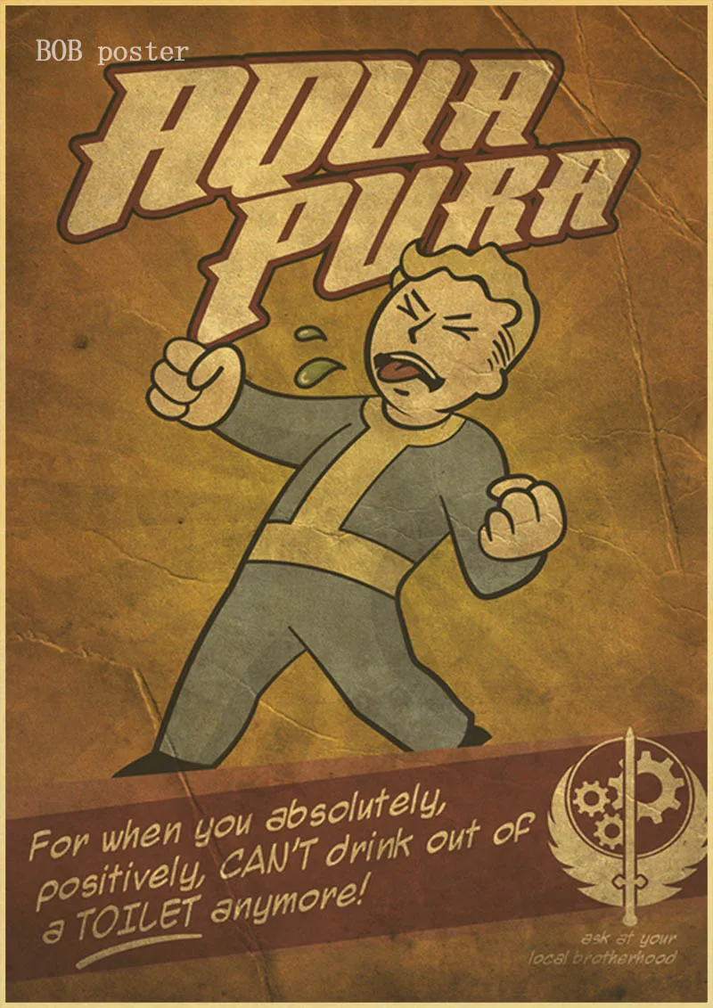 Винтажные плакаты рок Fallout игры аниме Настенные Украшения Дома Ретро плакат Декор для стен в винтажном стиле принты