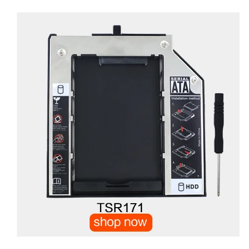 TISHRIC для IBM для lenovo ThinkPad T510 T520 T530 T420 T430 алюминиевый 12,7 мм 2nd HDD Caddy SATA 3,0 2," SSD чехол Корпус