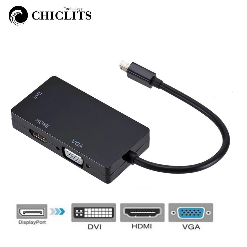 Многофункциональный Displayport DP папа к DVI HDMI VGA Аудио Женский адаптер Дисплей порт