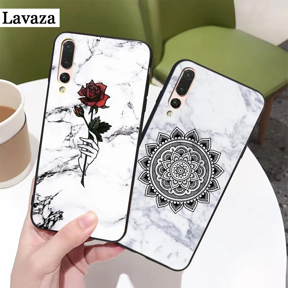 Marble rose triangle Silicone Case for Huawei P8 Lite 2015 2017 P9 2016 Mimi P10 P20 Pro P Smart Z 2019 P30 | Мобильные телефоны и