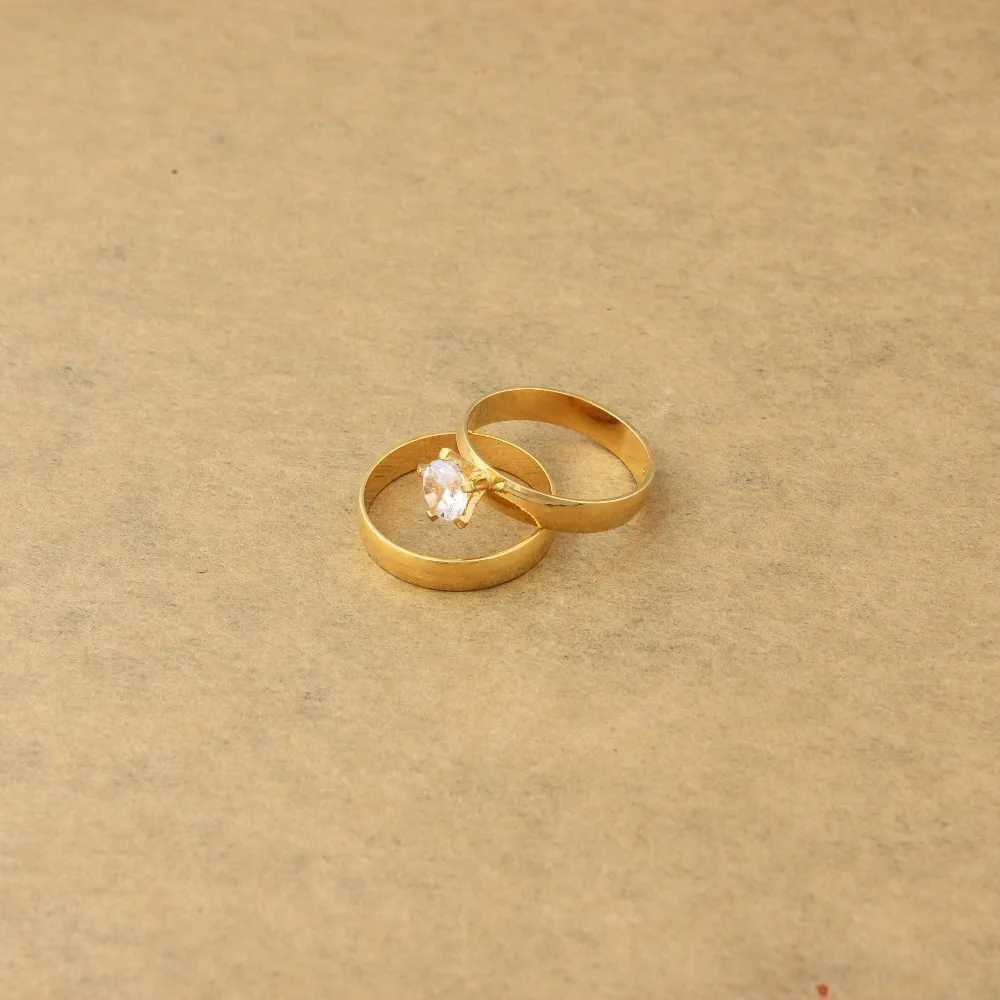 TWO DESIGH Gold Filled Crystal Rings Fashion Jewelry For Lovers Wedding Middle East/Russia/Arabic/African/Brazil/Kenya | Украшения и