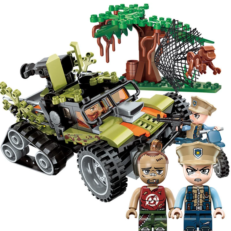 227 шт детские строительные блоки игрушка совместимая с LEGO city Police серия охотничья