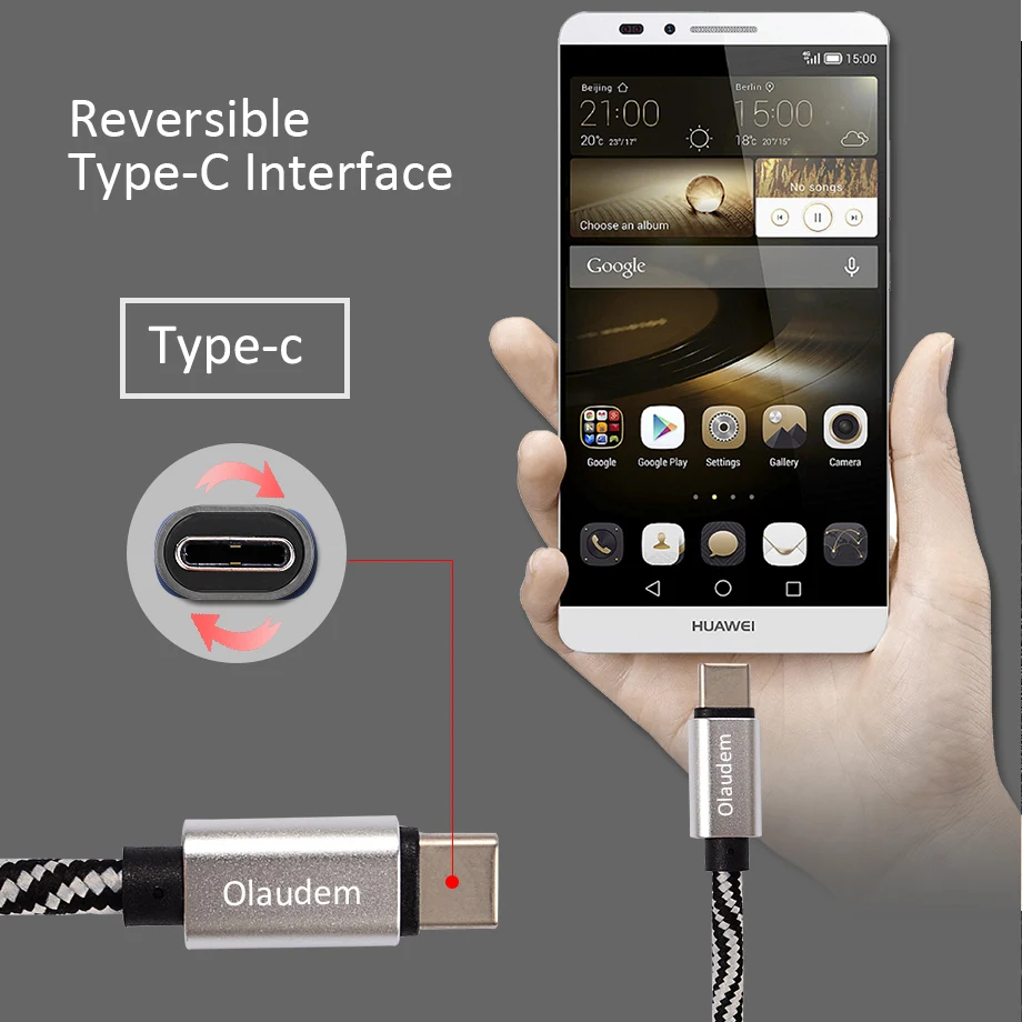 Шейные скобки... мобильный телефон кабели плетеный нейлоновый Тип usb C кабель для