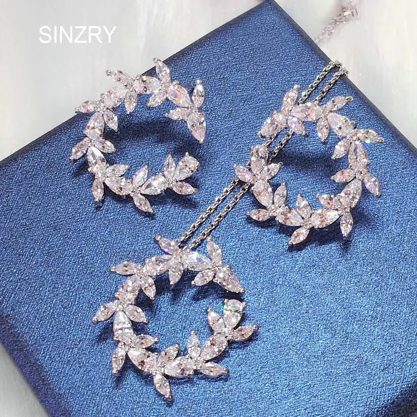 SINZRY 2018 новые ювелирные изделия CZ AAA кубический цирконий блестящий цветок