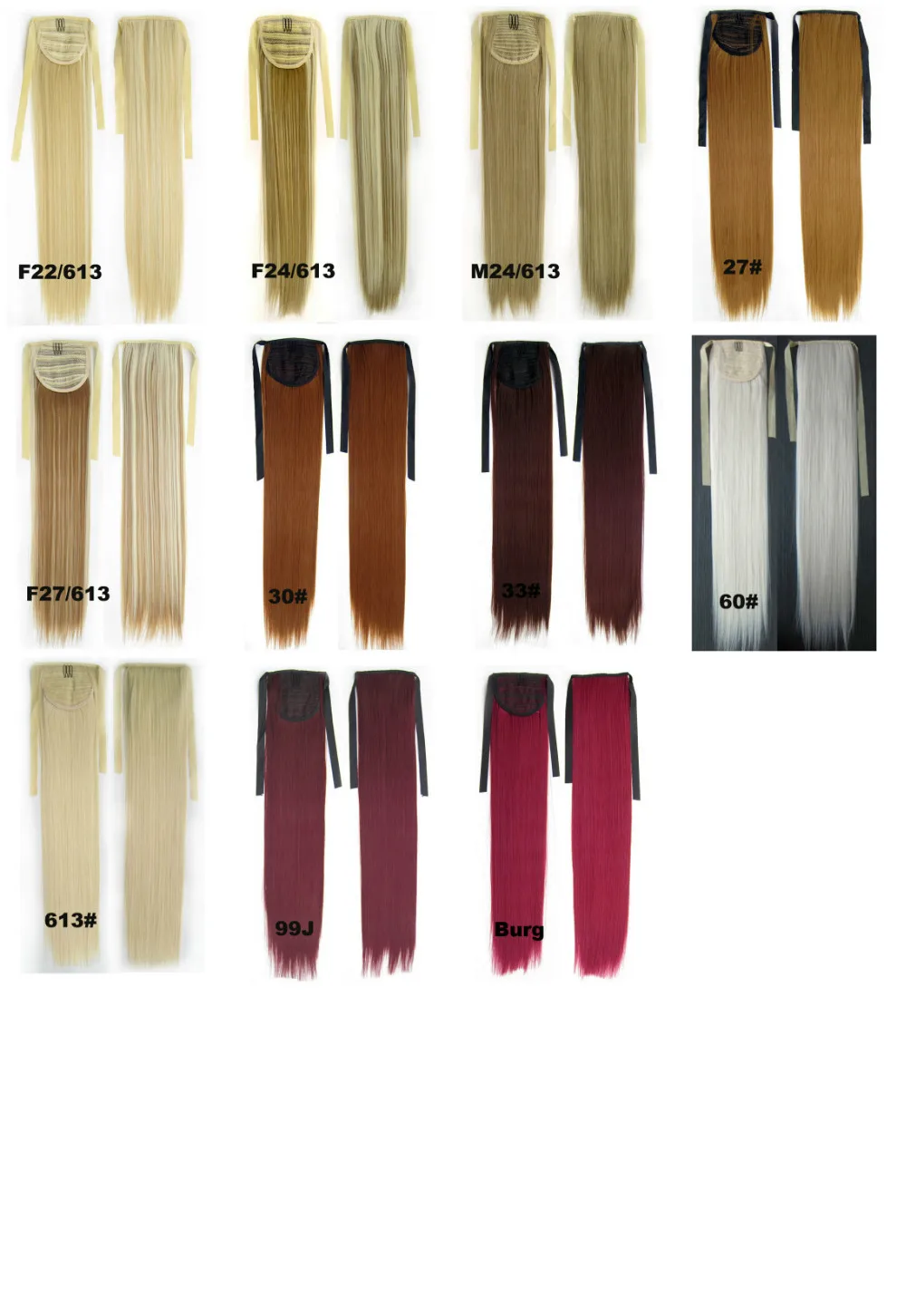Synthetic hair Clip in Silk Ribbon ponytail piece lady's fashion straight riband ponytails extension heat resistance fibre |